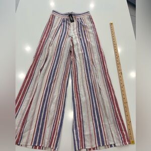 Express NWT High Waisted Linen Blend Striped Split Leg Pants in Size Womens S
